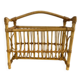 Vintage rattan magazine rack