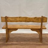 Brutalist wooden bench