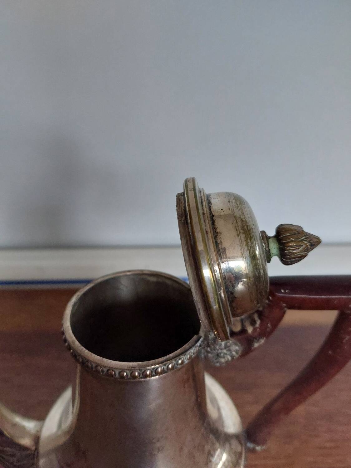 Vintage silver metal teapot