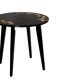 Black side table made of pine, hand-painted with acrylic, decorated with golden leaves, 1960s.