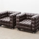 Josef Hoffman pair of Kubus lounge chairs for Wittmann Austria 1910/2011