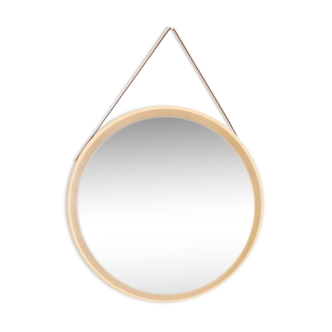 Miroir mural vintage 60s rond blanc design danois