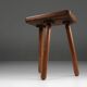 Tabouret rustique français en bois 1940