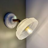 Vintage art deco frosted glass wall lamp with shade