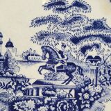 2 Antique Gilman Sacavem Statue Dinner Plates / Serving Dishes