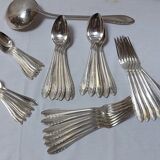 37-piece silver-plated Art Deco cutlery set