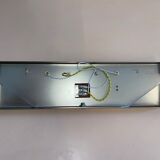 Rectangular wall lamp, brushed metal and glass