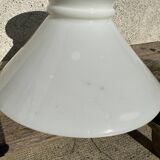Old white abat-jour in opaline