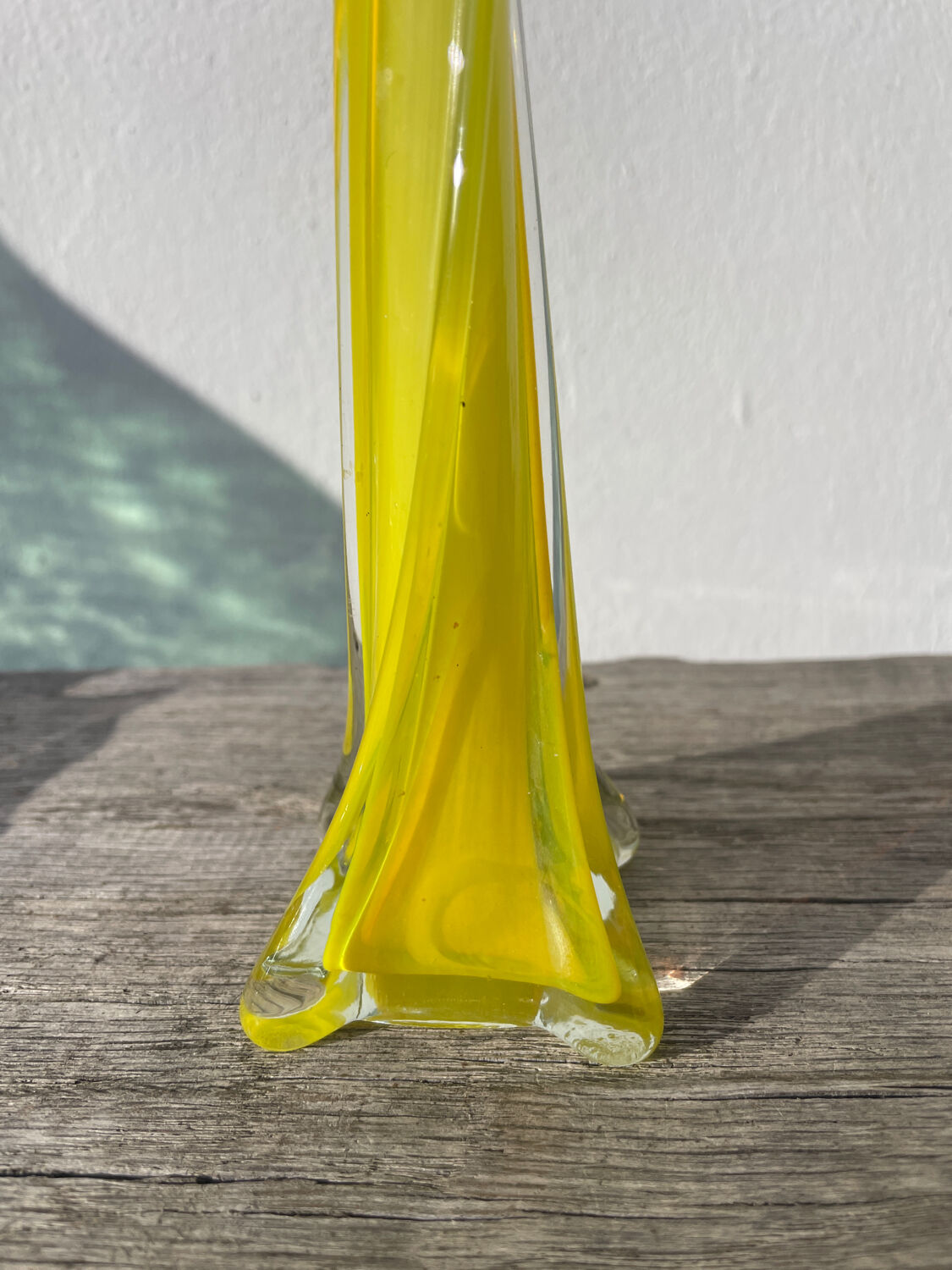 Murano yellow glass soliflore vase, 1960