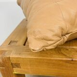 Vintage patchwork leather cushion