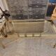 Brass and smoked glass coffee table