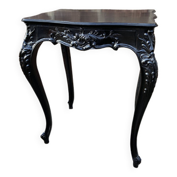 Table de milieu salon console 1900 néo louis xv en bois noirci napoleon iii