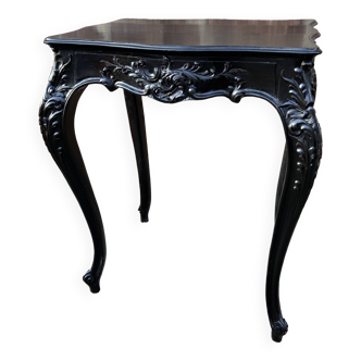 Middle table living room console 1900 neo louis xv in blackened wood napoleon iii