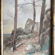 Table 2x Watercolours by Abel Chancel (1847-1917) School of Fontainebleau