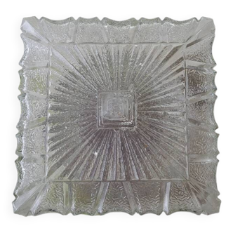 Vintage ceiling light in molded pressed glass.