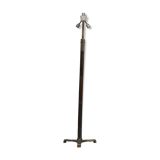 Lampadaire en laiton et bois du milieu du siècle
