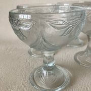 4 molded glass ice cream cups