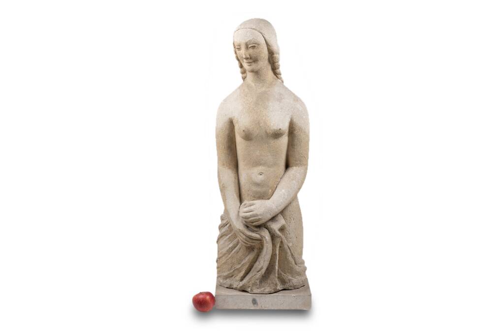 Limestone sculpture representing Mary Magdalene. 1940s.