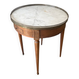 Bouillotte table with marble top in Louis XVI style.