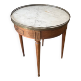 Table bouillotte plateau marbre style Louis XVI