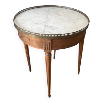 Bouillotte table with marble top in Louis XVI style.