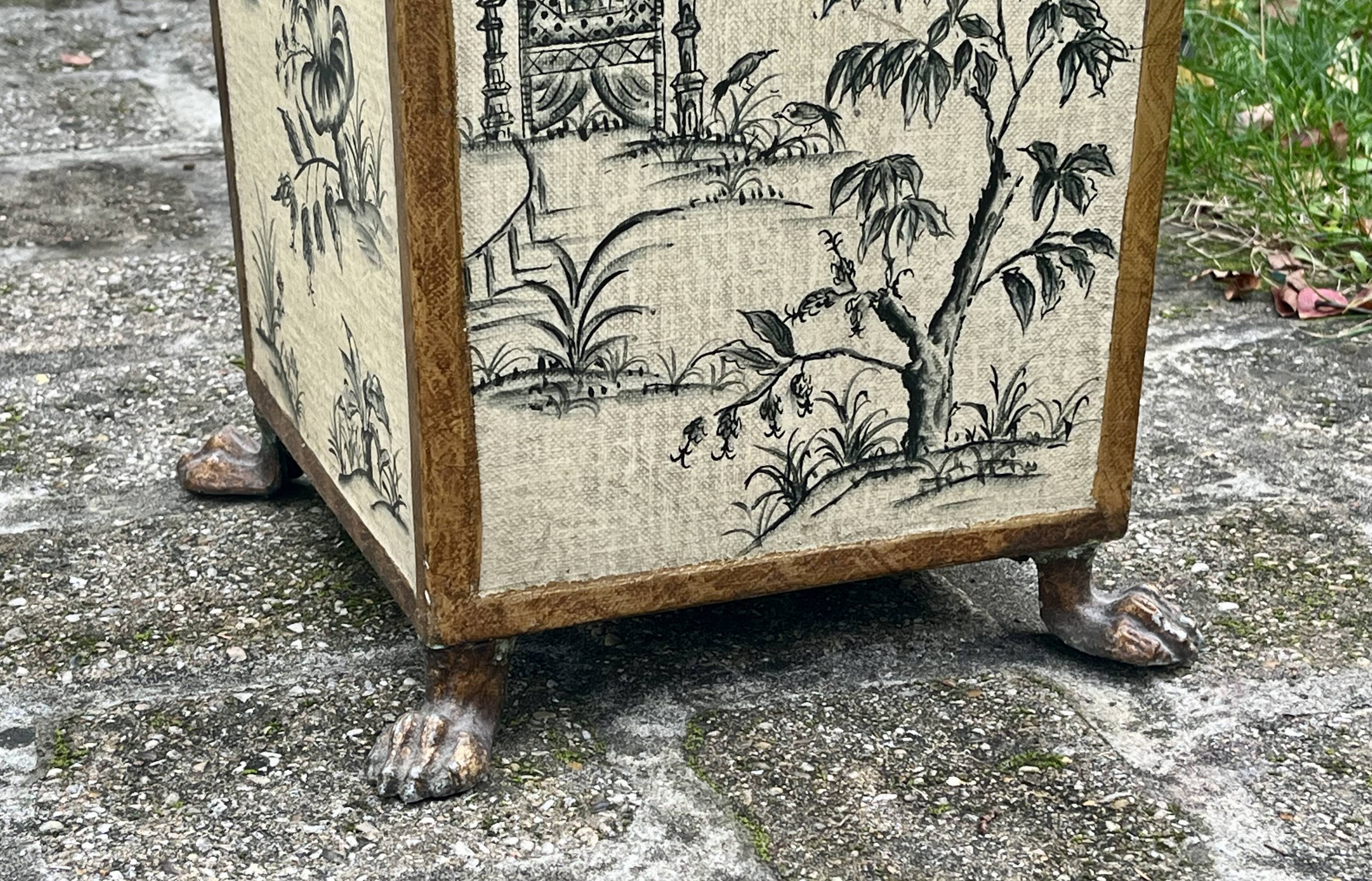 Large metal cache-pot - Chinese decoration - Lion's paws - Very good condition