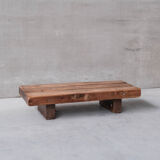Brutalist oak mid-century belgium sleeper coffee table