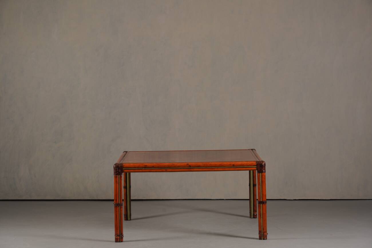 Table à manger carrée vintage en frêne de burl par Alberto Smania pour Studio Smania Interni, Italie, années 1960.