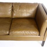 1970s brown leather sofa by Vejen Polstermøbelfabrik