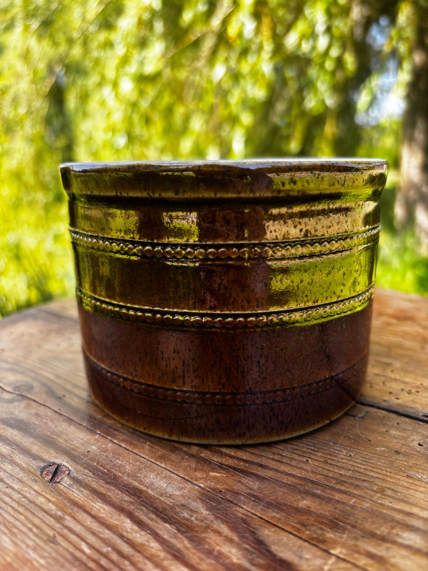 Vintage beurrier à eau en grès du berry