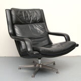 1970s leather swivel chair from geoffrey hartcourt for artifort