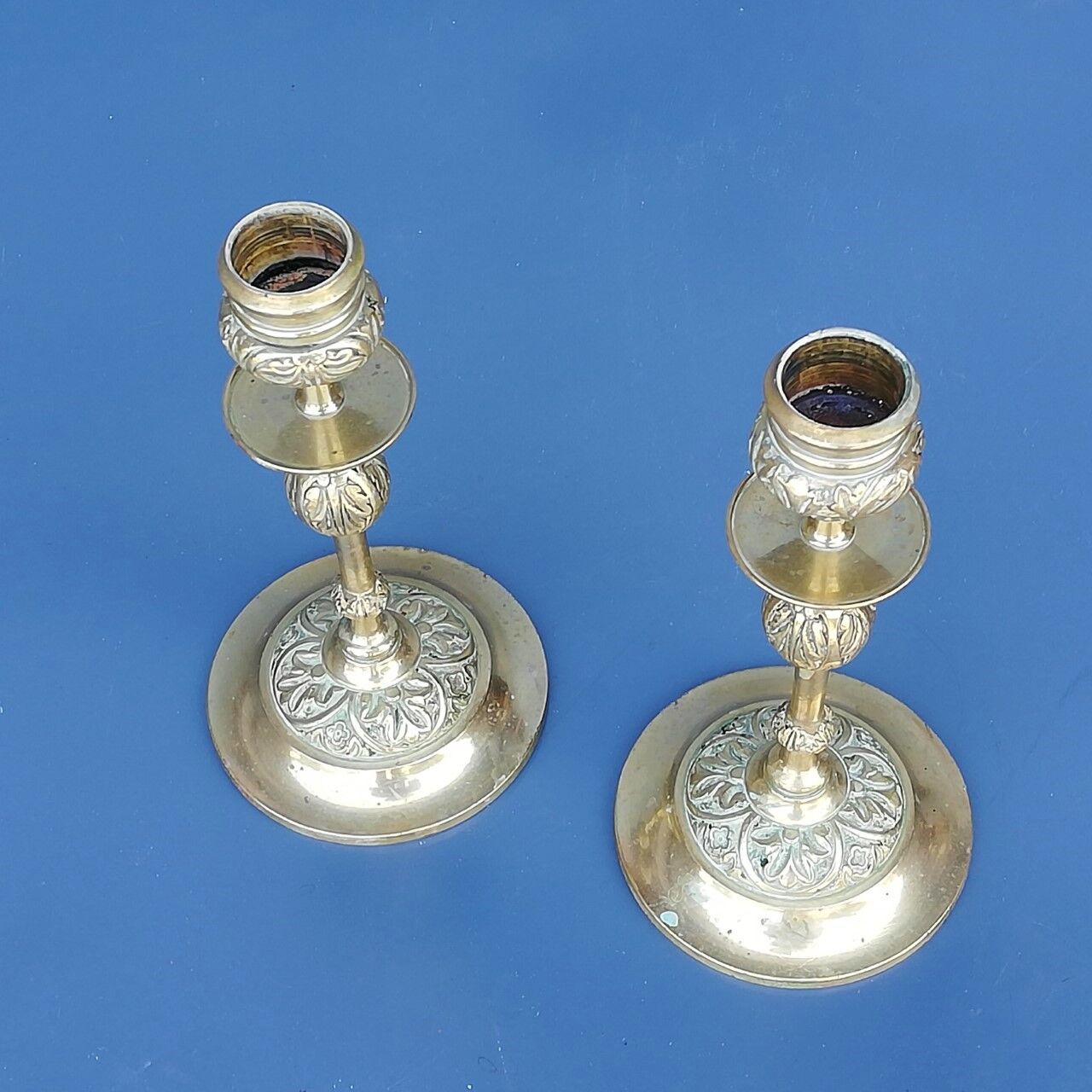 Old brass candlesticks