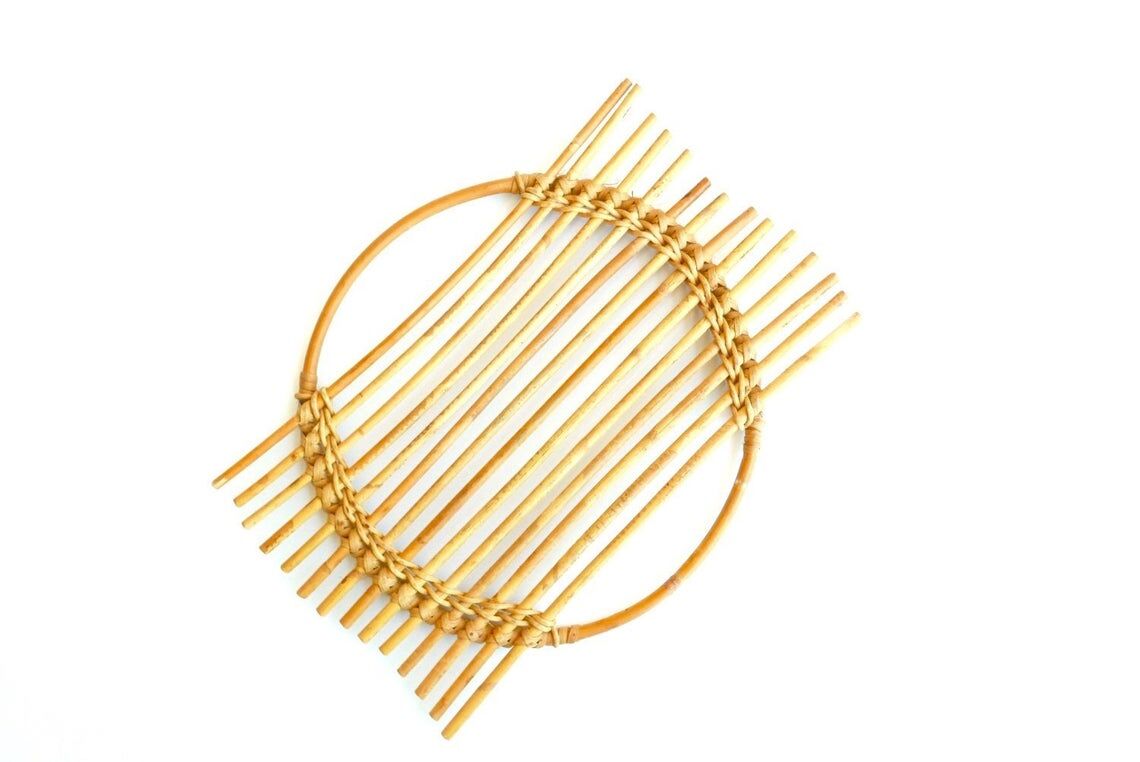 Plateau en bambou années 60