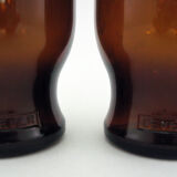 2 brown glass jars - Lever made in Belgium 1970