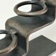 Sculptural candle holder patinated steel design 80s