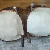 Paire de chaises de chambre anciennes assise tissu