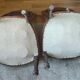 Pair of antique bedroom chairs sitting fabric