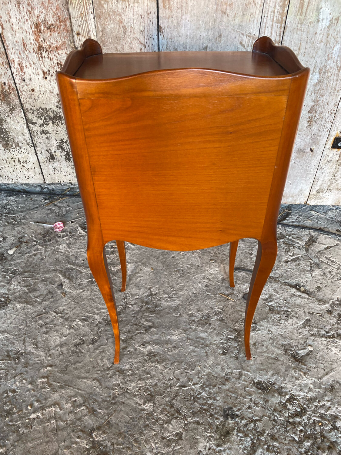 Antique nightstand louis xv style wood drawer + vintage case