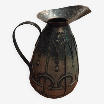 Mixed copper and metal pitcher