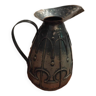 Mixed copper and metal pitcher
