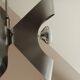 Brushed steel suspension lamp with a seventies design.