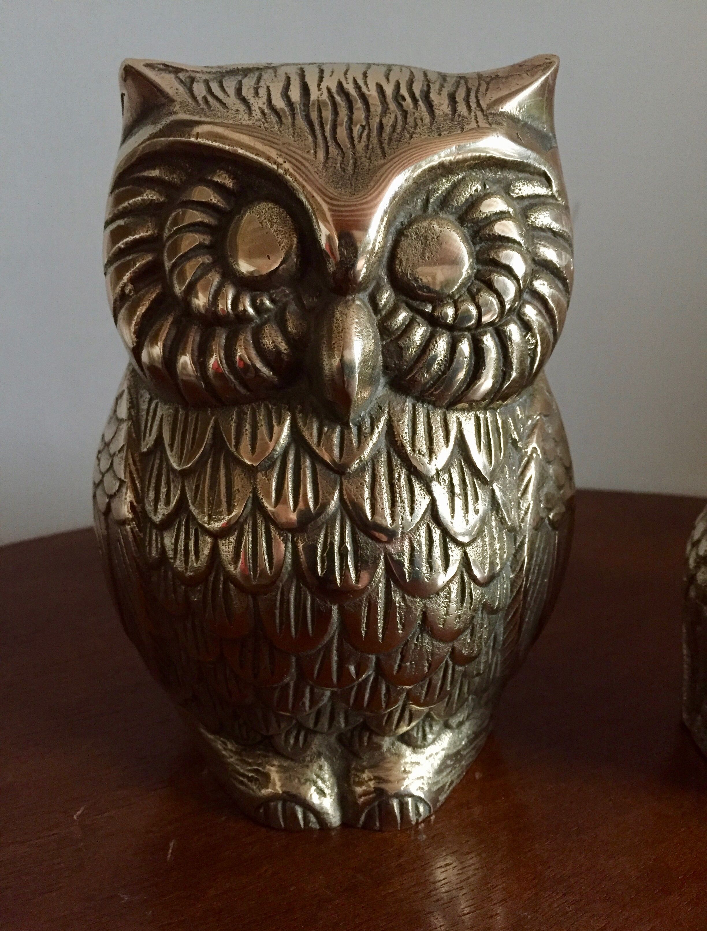 Family of owls owls brass