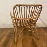 Fauteuil rotin vintage