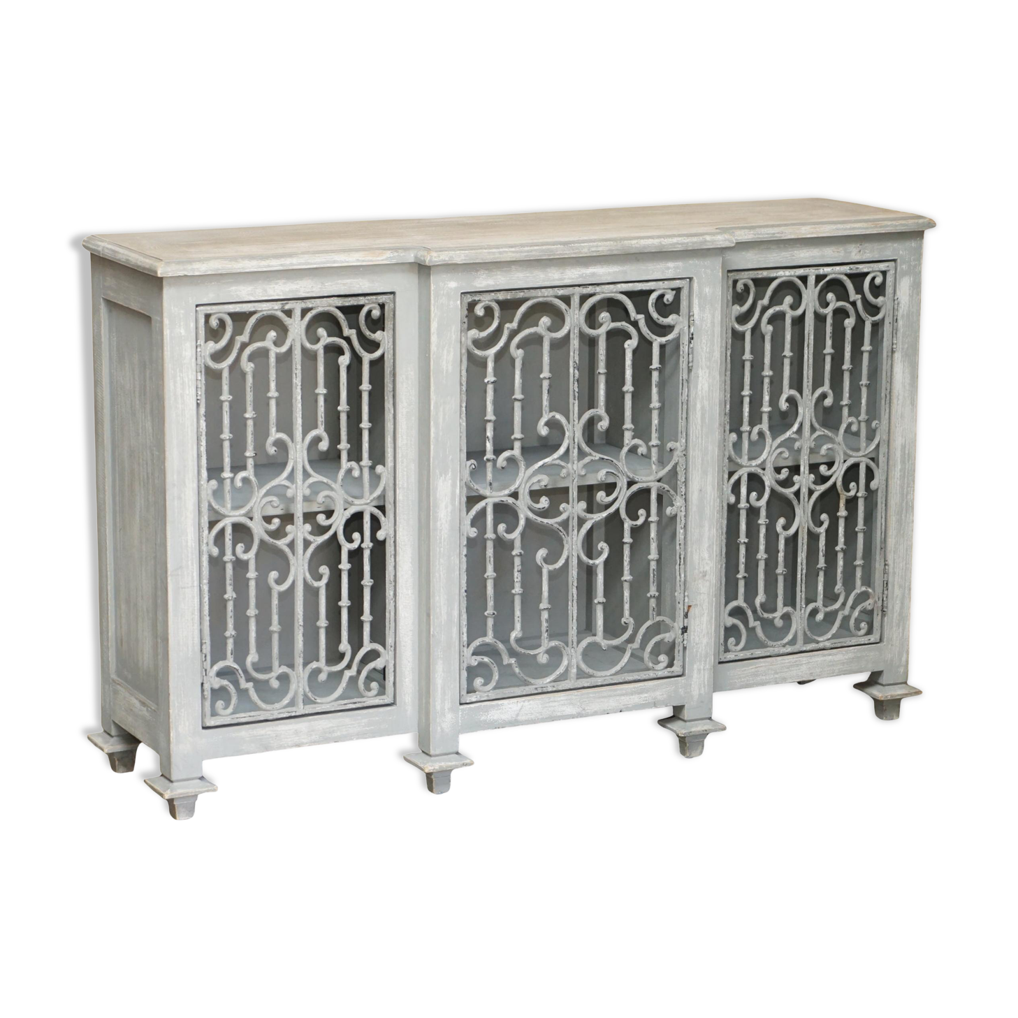 Vintage sideboard with wrought iron doors