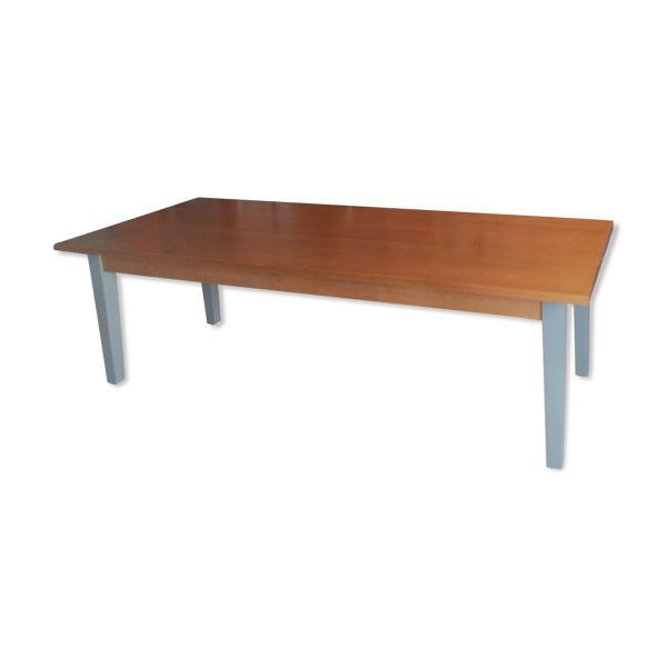 Table en noyer massif vers 1980 à double patine