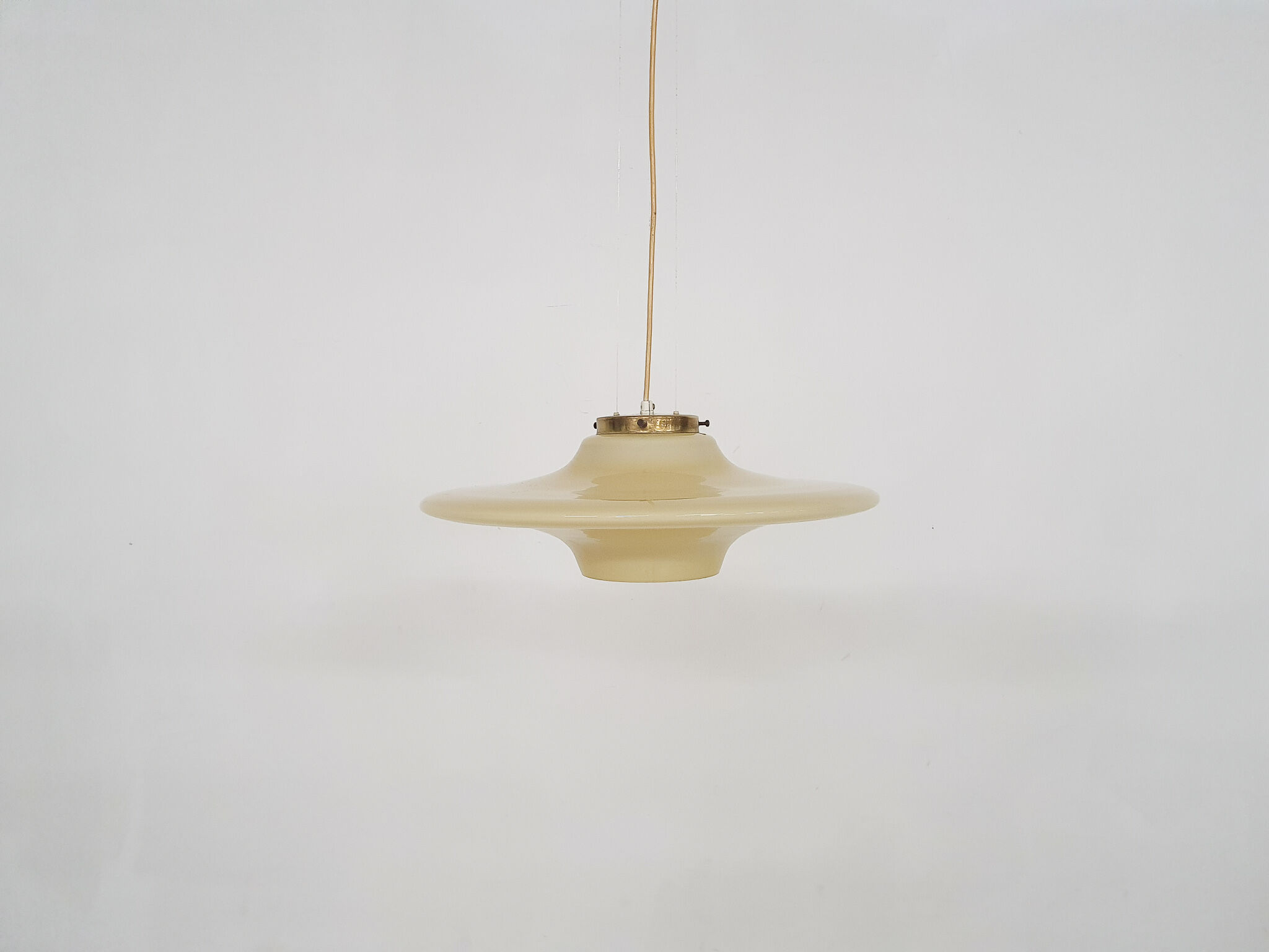 Mid-century modern yellow glass pendant light 1960's