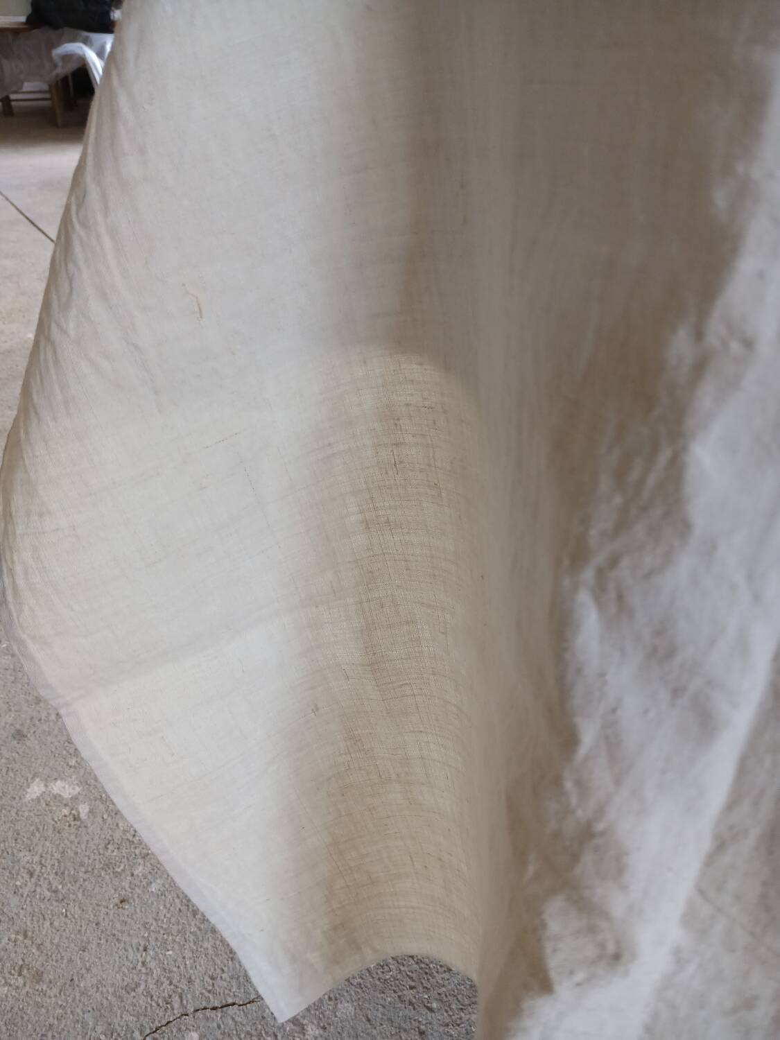 Antique linen sheet with JB embroidery