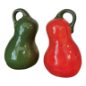 Vintage ceramic pepper shaker and pepper shaker in the shape of a pepper