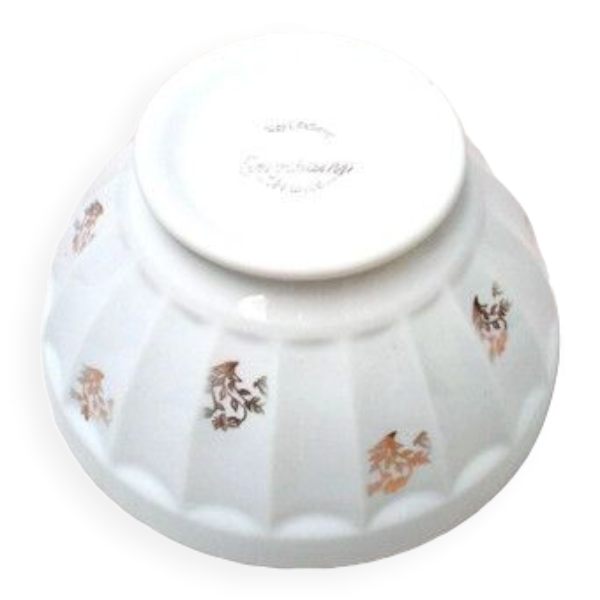 Vintage Longchamp porcelain faceted bowl