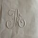 Drap ancien brodé monogramme ca